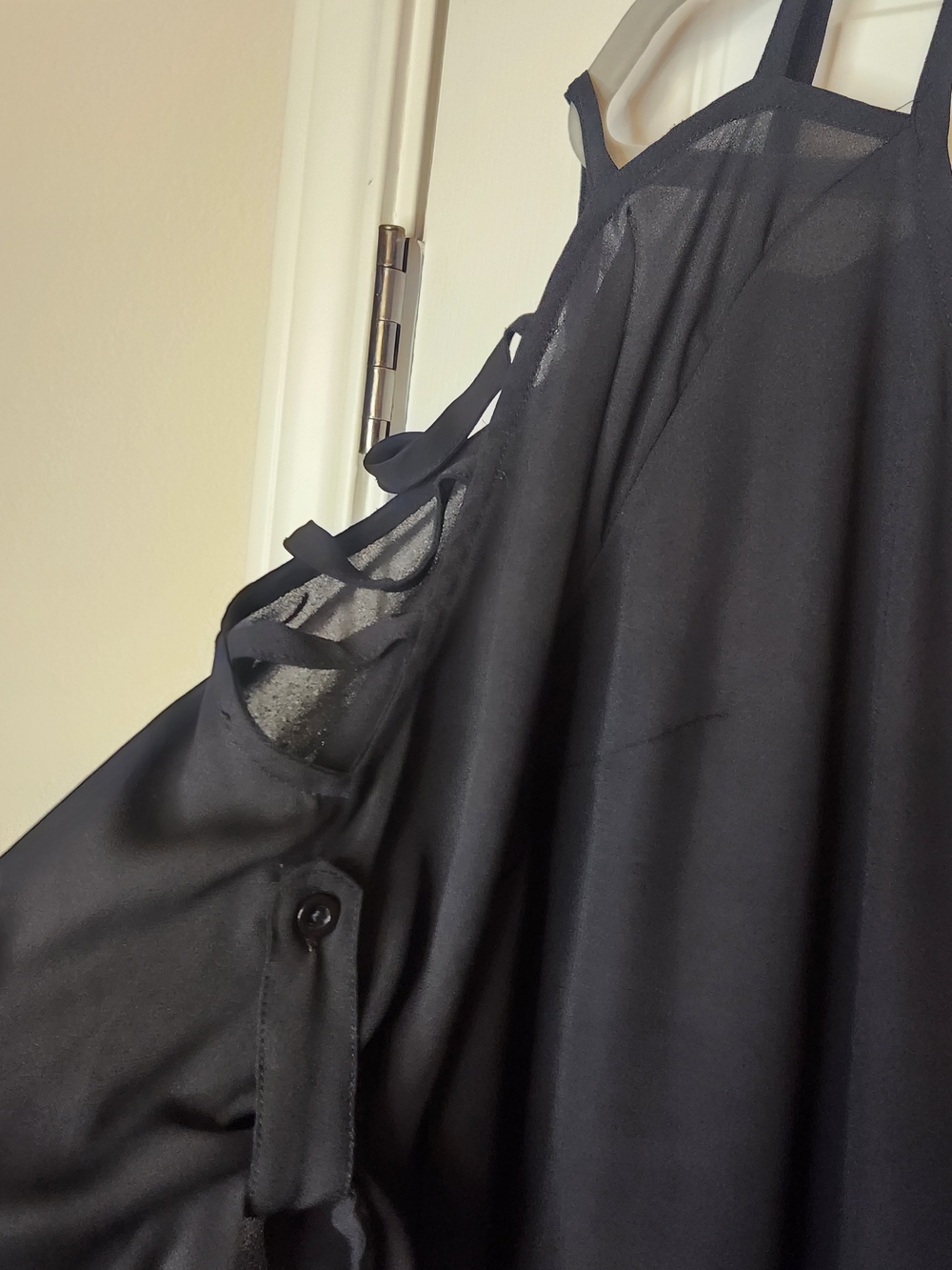 Torrid Black Cold-Shoulder Strappy Blouse - Picture 6 of 9